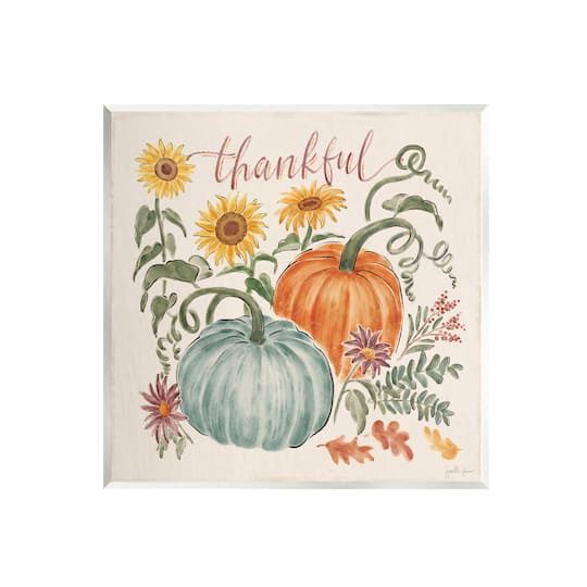 Stupell Industries Autumn Botanical Thankful Nature Wall Plaque Art